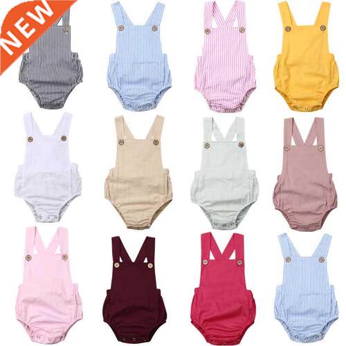 11Color Newborn Infant Baby Boy Girl Bodysuit Summer Button