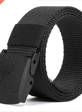 Fashion Men's Belt No Metal Plastic Buckle Outdoor Belts Ca