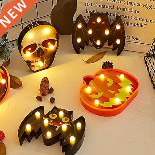 Pumpkin Spider Bat Witch Ghost Skull Led Light Halloween