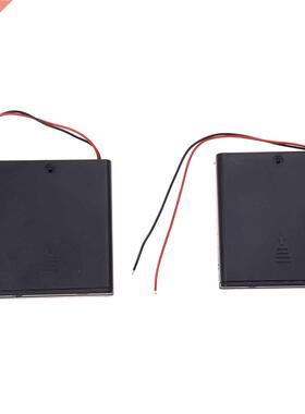 2Pcs 4 x AA 6V Battery Holder Storage Case Wired ON/OFF Swit