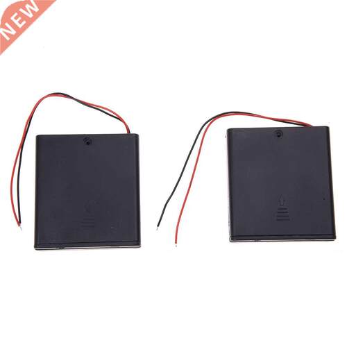 2Pcs 4 x AA 6V Battery Holder Storage Case Wired ON/OFF Swit