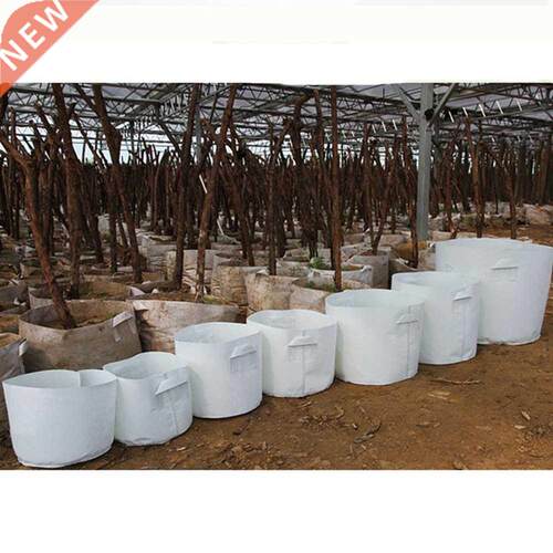 7 Sizes Round white Fabric Pots Plant Pouch Root Container G
