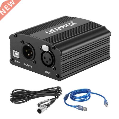 1-Channel 48V Phantom Power Supply+Adapter+One XLR Audio Cab