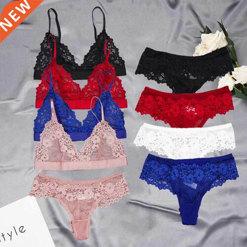 Women Lace Bra Sets Seamless Underwear Transparent Backless