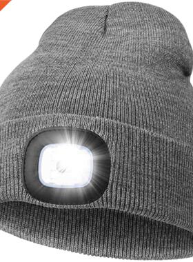 Unisex Cycling Hiking LED Light Knitted Hat Winter Beanie Ca