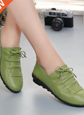Women shoes 2022 new arrval sprng lace-up pleated genune