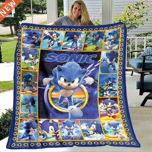 Anime Sonic Soft Throw Blanket Flannel All Season Light Weig