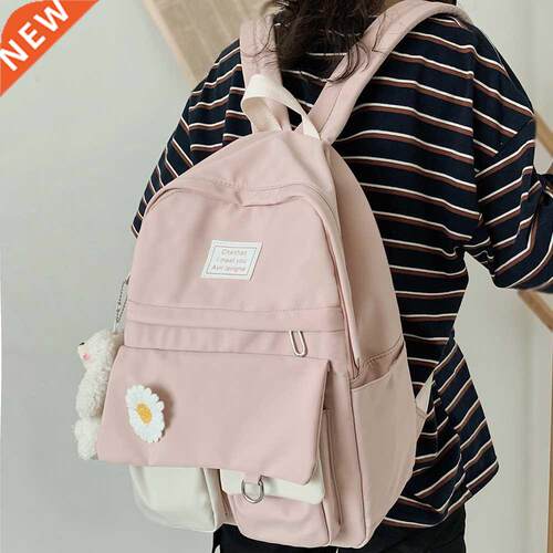 College udent Ladies Cute Backpack Women Flower Female Har