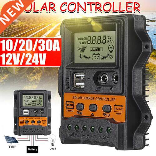 10A 20A 0A 12V 24V Auto Solar Charge Controller PWM Control
