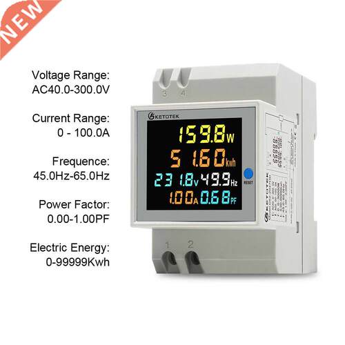 Din Rail LCD/LED Digital Energy Meter Wattmeter AC 40-300V 0