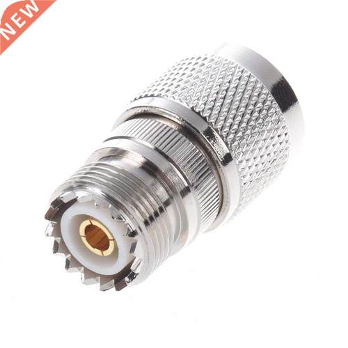 Silver Straight N Male to UHF SO239 Female Jack Coax Adapter