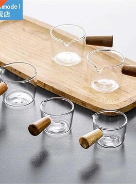 Coffee Pot Wooden Handle Glass Milk Teapot Mini Sauce Gravy