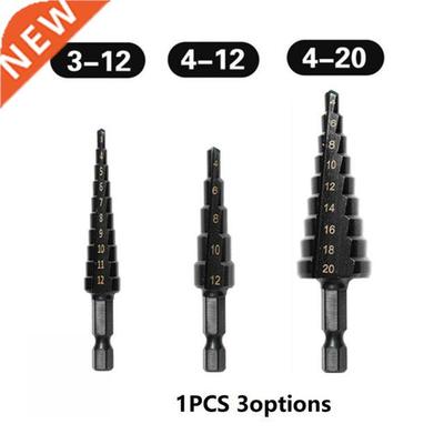 3-12mm 4-12mm 4-20mm Titanium Coated HSS Step Drill Bits Str