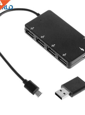 Male Micro USB to 4 Port USB 2.0 Female HUB Microusb OTG 4