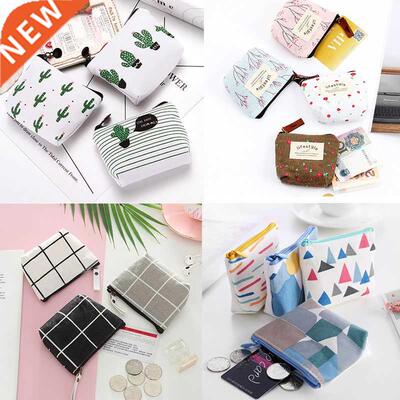 Women Small Coin Purse Zipper Mini Animal Flower Patter Coi