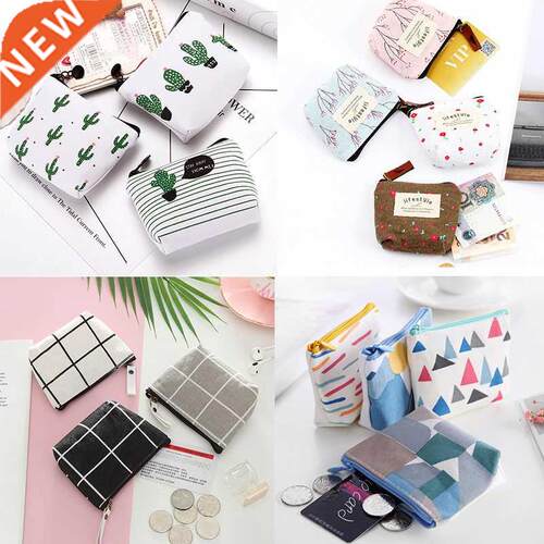 Women Small Coin Purse Zipper Mini Animal Flower Patter Coi