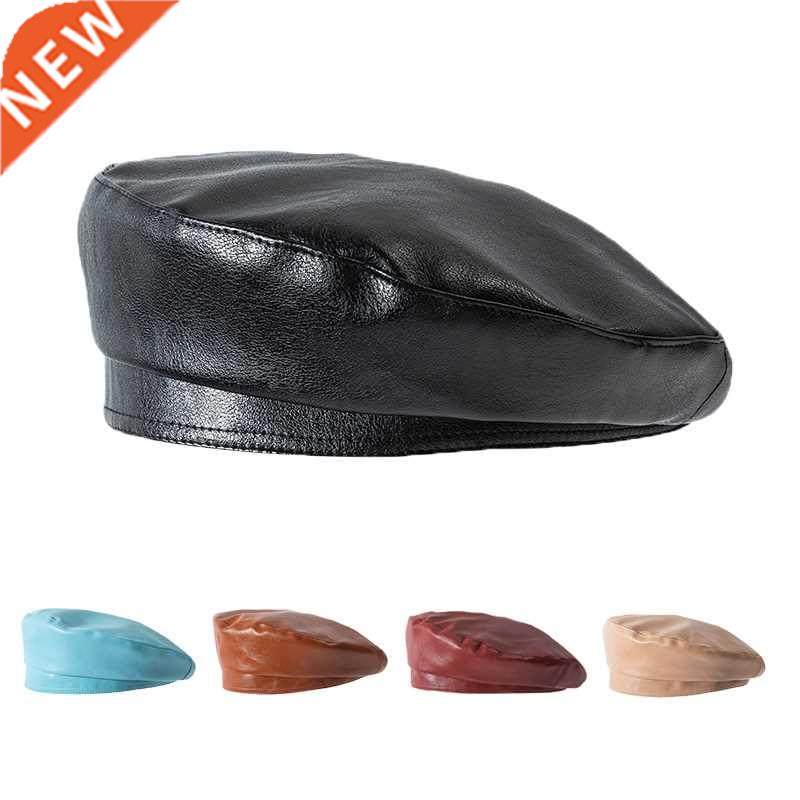 new men women beret hat leather beret caps unsex bucket hat