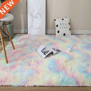 New Rainbow Colors Carpets Tie Dyeing Plu Soft Carpets For