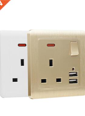 UK standard wall power socket Double usb British socket Swit