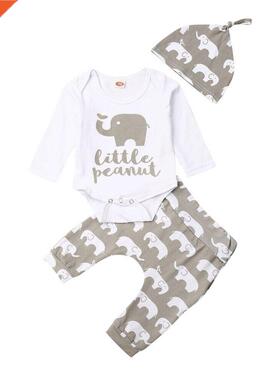 0-24M Newborn Baby Girl Boy Clothes Sets Long Sleeve Romper