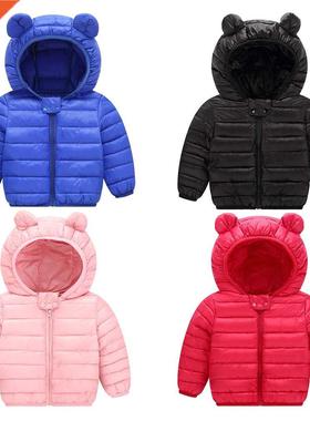 Cute ay Girls Winter Clothes Kids Light Down Coats with Ea