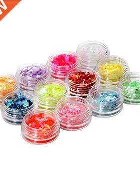 12 Colors UV Gel Nail Art Glitter Dust Powder immers