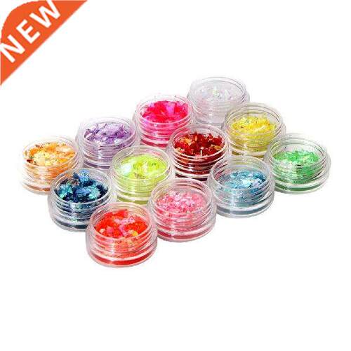 12 Colors UV Gel Nail Art Glitter Dust Powder immers