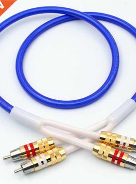 HiFi 2RCA To 2RCA Cable Hi-end Oxygen-Free Copper Silver Pla