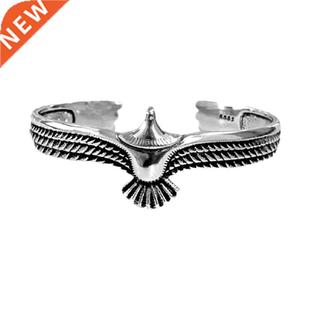Vintage Eagle Flying Feather Pattern Bangles Bracelet Openin