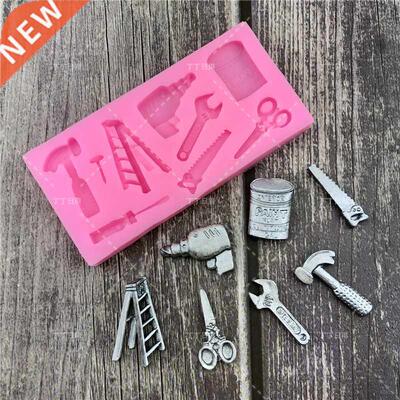 3D Hardware Spanner Scissors Saw Ladder Silicone Fondant Mol