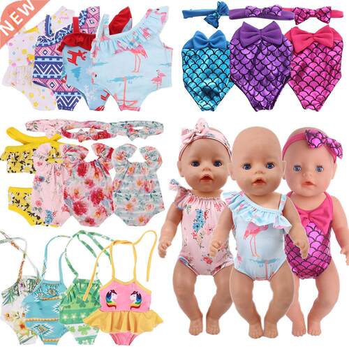 Doll Swim Clothes Flamingo Mermaid Swimsuits Fit 18 Inch Ame