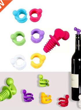 7pcs/set Silicone Drunkard Champagne Wine Bottle opper