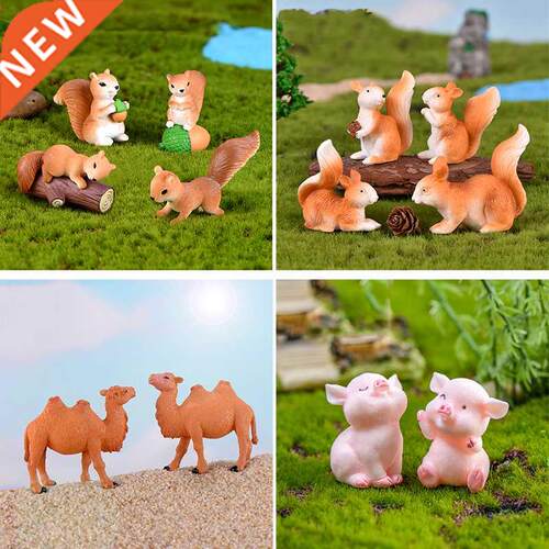 1 Set Squirrel Horse Pig Penguin Camel Figurines Miniatures