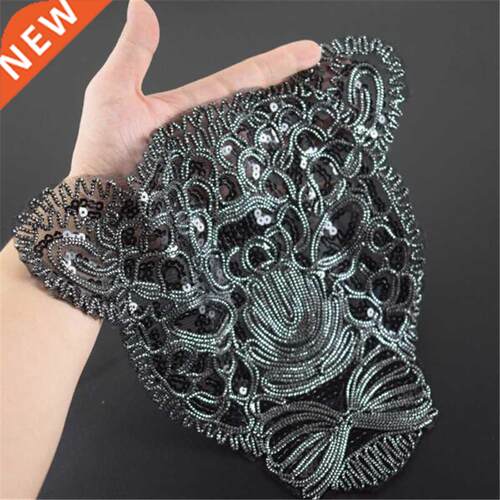 T shirt Women patch black sequins 285mm leopard deal with it