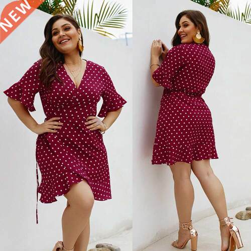 hirigin Women Summer Dress Polka Dot Boho Beach Dress Women