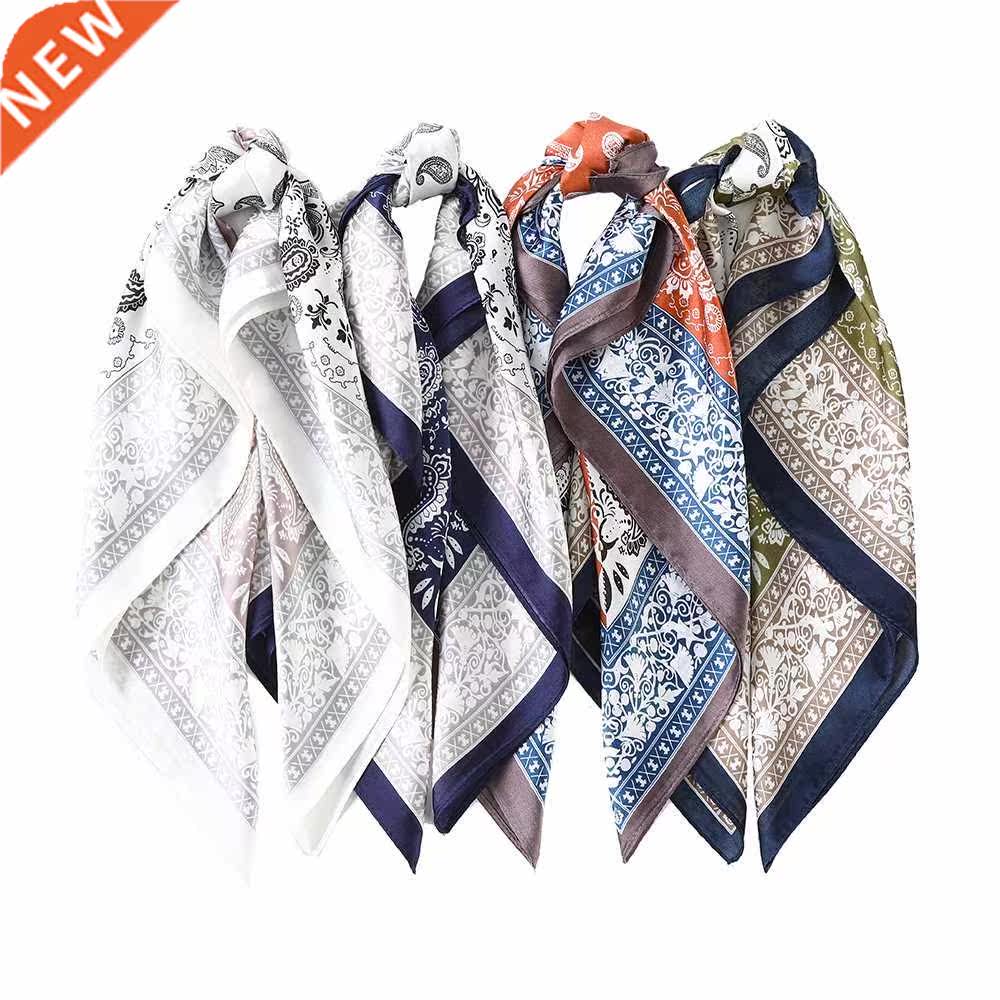 Haimeikang 60*60cm Square Silk Scarf Women Headband - 实物图