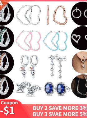 Aros Plata 925 Mujer Love Heart Conch Earring For Women Maki