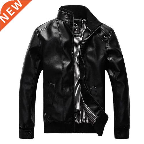 New Faion Motorcycle Leather Jackets Men Leather Coat Casu