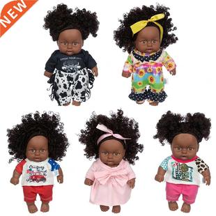 New American Reborn Black Baby Doll Curly Hair Full