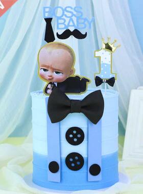 New Cute Boss Happy Birthday Cake per Cartoon Baby Boy