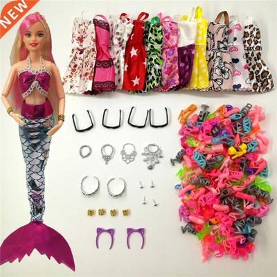 33 Item/Set Doll Accessories = 8Pcs Shoes + 4 Necklace 4 Gla