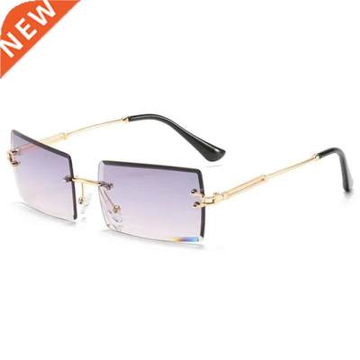 Gafas de sol sin montura para hombre y mujer, lentes de sol