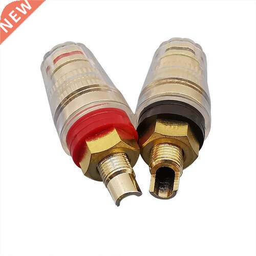2Pcs Gold Plated Brass 4 mm Banana Plug Binding Post Termina