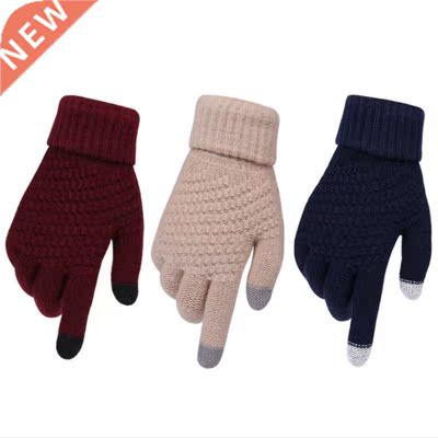Winter Screen Gloves Women Men Warm Sretch Knit Mittens Imit