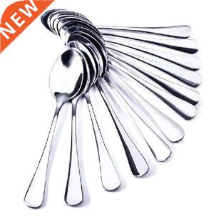 Quality Lot de 12 Cuilleres a Café Ovales en Acier Café