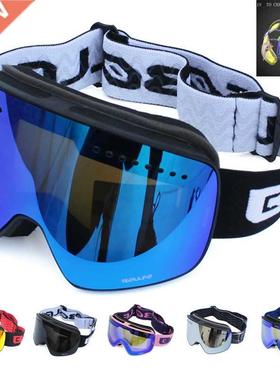 Magnetic Ski Goggles Double Layer Polarized Lens Skiing Anti