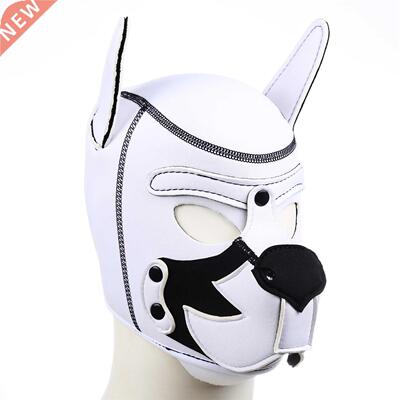 Party Masks Pup Puppy Play White Dog Hood Mask Padded Neopre