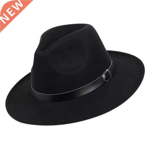 Men Women Wide Big Brim Wool Felt Fedoras Hat Spring Autumn