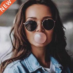 Metal Small Round Sunglasses Woman Vintage Brand Travel Clas