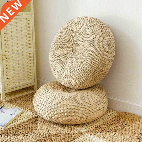 1 Pcs Natural Straw Round Pouf Tati Cushion Floor Cushions